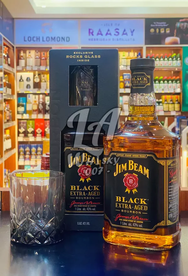 Jim Beam Black Label (Exclusive Rocks Glass Inside) (1L)